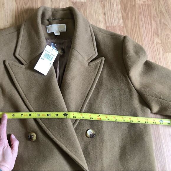 MICHAEL MICHAEL KORS Wool Blend Oversized Coat Dark Camel MF1202HF8P Women’s SM - Picture 13 of 14